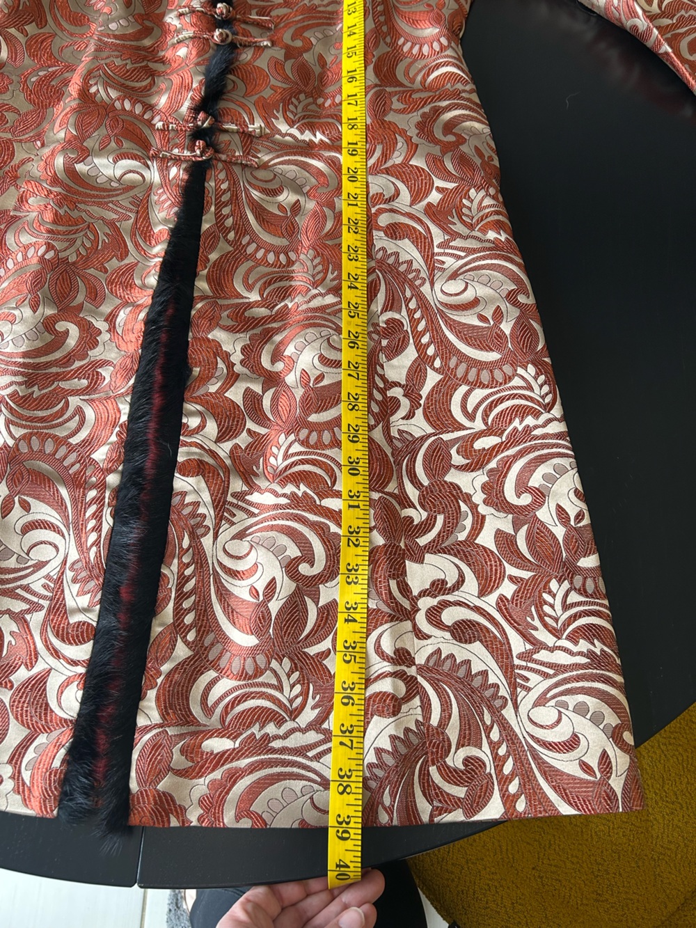 100% SILK Brocade Jacket Mandarin Collar Frog Closure Vintage Glam Statement - Picture 13 of 16